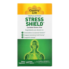 Country Life Stress Shield, Triple Action, 60 Vegan Capsules,  stress shield country life