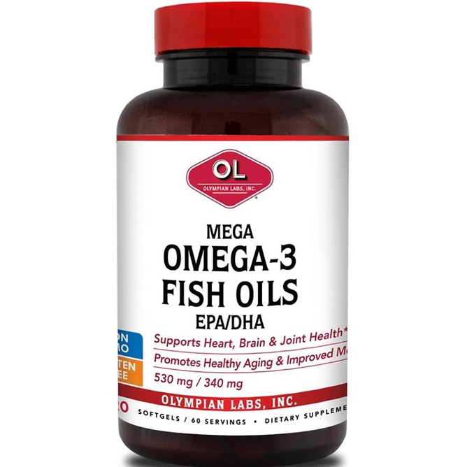 Olympian Labs Mega Omega 3 Fish Oils,120 caps, 60 savings