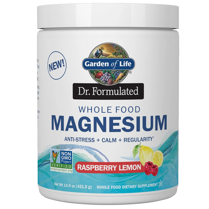garden of life magnesium powder, Whole Food Raspberry Lemon 14.9 oz