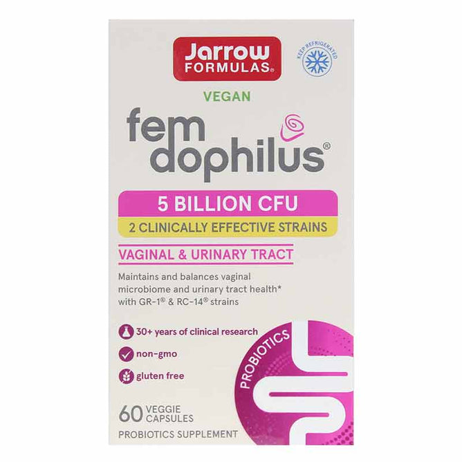 Jarrow Fem Dophilus, - 1 Billion Organisms Per Serving - 60 Veggie Capsules - Women’s Probiotic - Urinary Tract Health - Up to 60 Servings