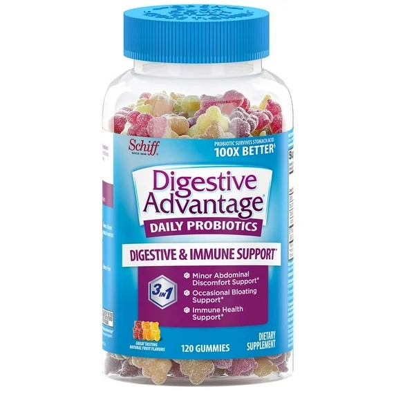 schiff digestive advantage probiotic 120 gummies, schiff digestive advantage daily probiotic gummies