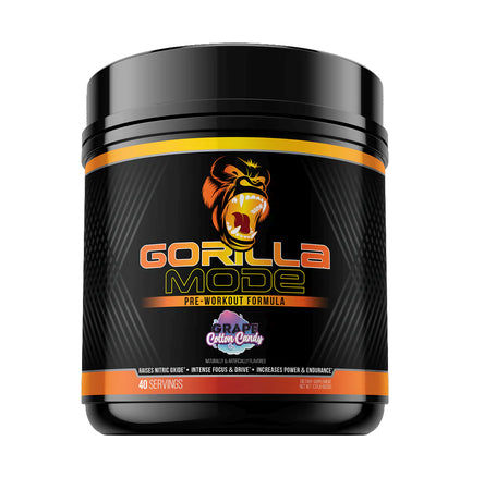 Gorilla Mind Gorilla Mode Pre-Workout Cotton Candy Grape - 40 Servings