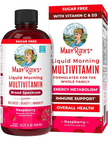 MaryRuth's, Liquid Morning Multivitamin, Raspberry, 15.22 fl oz (450 ml)