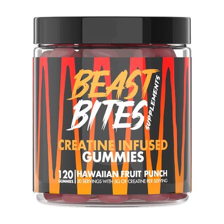 Beast Bites Creatine Infused Gummies Hawaiian Fruit Punch - 30 Servings