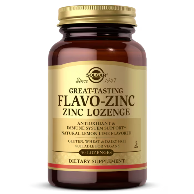 Solgar Flavo Zinc, Natural Lemon Lime - 50 Lozenges