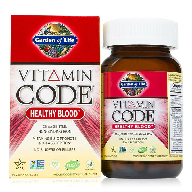 garden of life vitamins, Vitamin Code Healthy Blood 60 vcaps