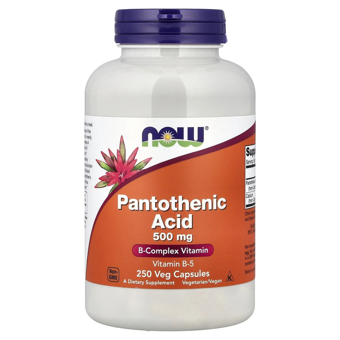 Now Foods Pantothenic Acid 500 mg, 250 Capsule