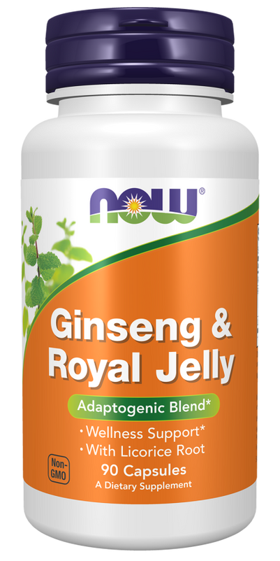 now royal jelly and ginseng, 90 Capsules, now foods royal jelly, now royal jelly capsules
