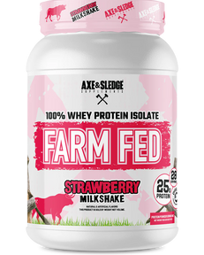 axe and sledge protein, strawberry milkshake, Farm Fed Whey Protein Isolate, 28 Servings