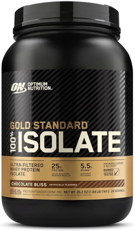 chocolate bliss protein powder, Optimum Nutrition Gold Standard 100% Isolate, Chocolate Bliss, 1.64