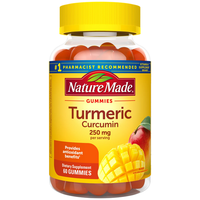 Nature Made Turmeric Curcumin Gummies - Mango 250 mg 60 Gummies