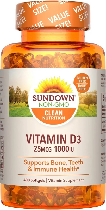 Sundown Naturals Vitamin D3, 25 mcg, Immune Support, 400 softgels