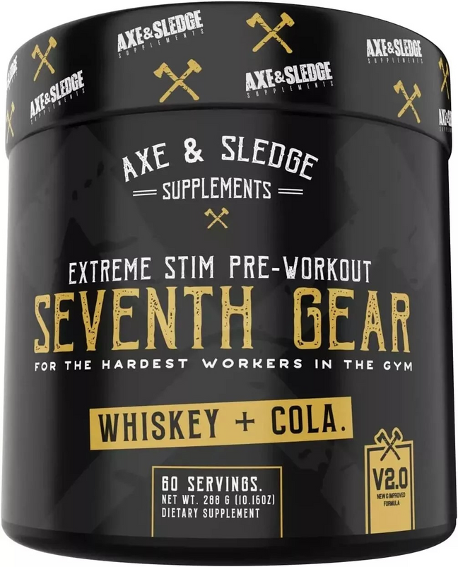 axe and sledge pre workout,  Seventh Gear Whiskey  and  Cola - 30-60 Servings