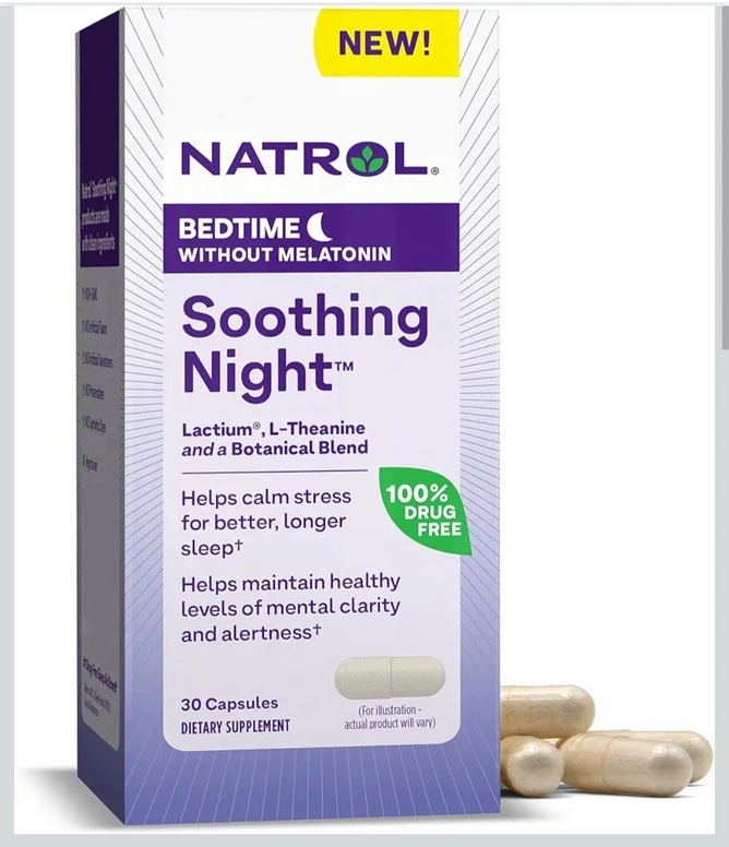 Natrol Bedtime Without Melatonin Soothing Night Botanical Blend All Natural 30ct