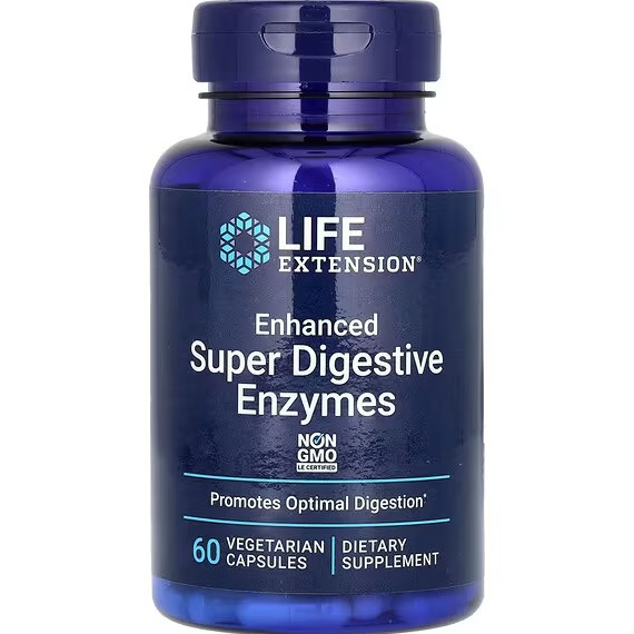 life extension digestive enzymes, Enhanced Super, 60 Vegetarian Capsules