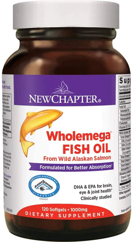 New Chapter, Wholemega Whole Fish Oil, 120 Softgels
