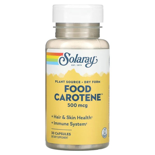 Solaray Food Carotene -- 500 mcg (10,000 IU) - 30 Capsul