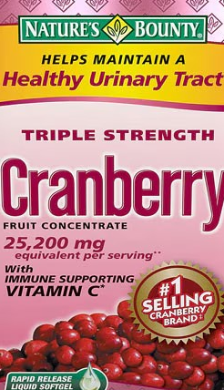 Nature's Bounty Cranberry Dietary Supplement 60 Soft Gels
