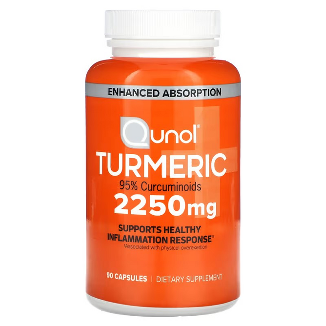 qunol turmeric 2250mg, 90 vegetarian Capsules- 750 mg per Caps