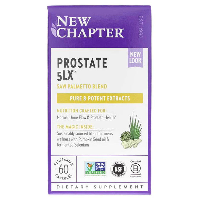 new chapter prostate 5lx, with Saw Palmetto + Selenium for Prostate Health, 60 ct Vegge Caps
