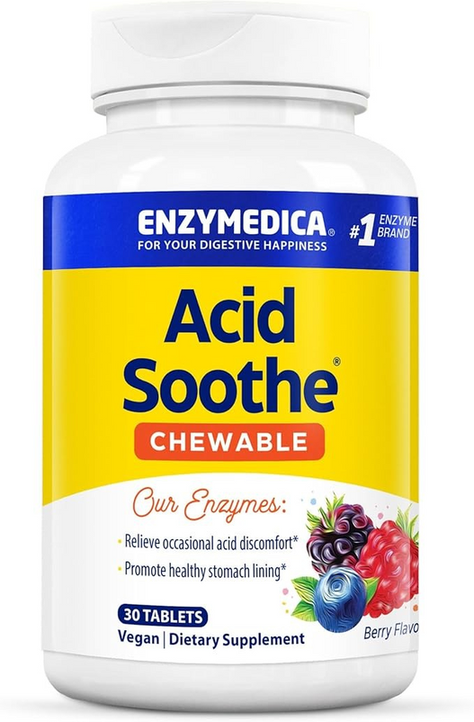Enzymedica Acid Soothe Chewable Fruit Berry -- 30 Tablets