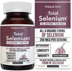 Triquetra Total Selenium - 200 mcg, Plant-Based Selenium 4 Organic Forms 60 ct