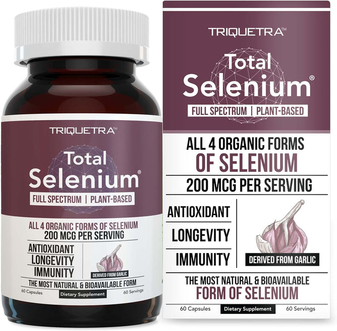 Triquetra Total Selenium - 200 mcg, Plant-Based Selenium 4 Organic Forms 60 ct