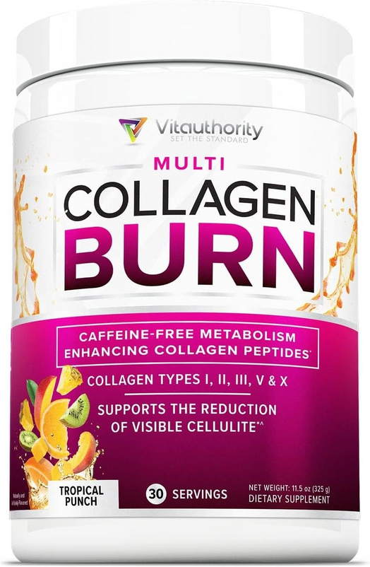 vitauthority collagen burn, vitauthority collagen, Tropical Punch, Multi Collagen Burn, Cellulite Metabolism, 30 Servings)