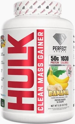 Perfect Sports HULK Clean Mass Gainer Banana, 5LBS,