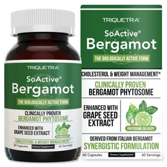 SoActive Bergamot: 2.5X More Effective, Italian Citrus Bergamot Phytosome, 60 Capsules, by triquetra health
