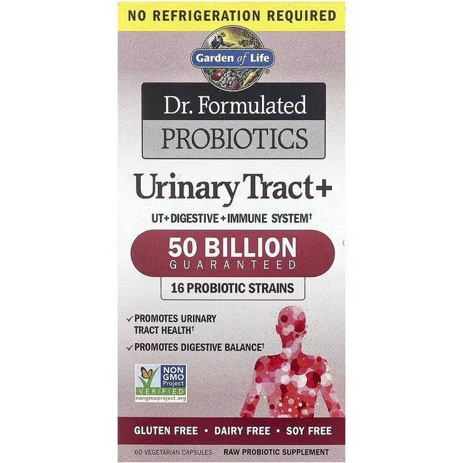 Garden of Life Dr. Formulated Probiotics Urinary Tract,+, 60 Vegetarian Capsules
