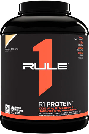 RULE 1 PROTEIN WHEY ISOLATE COOKIES & CREME - 5 LB (76 SERVINGS)