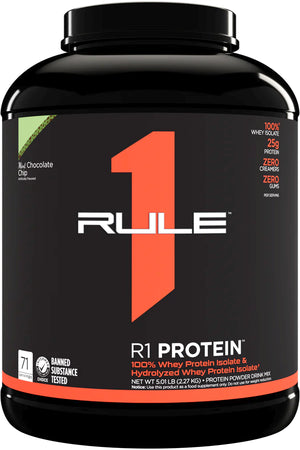 RULE 1 PROTEIN WHEY ISOLATE MINT CHOCOLATE CHIP - 5 LB (72 SERVINGS)