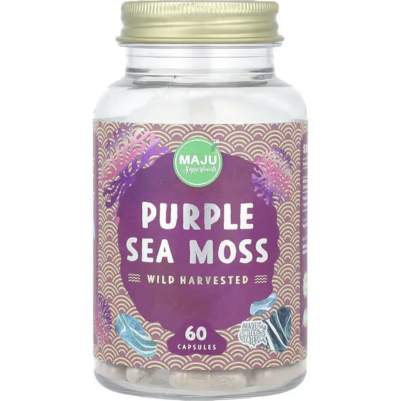 Purple Sea Moss, 500 mg, 60 Capsules, Maju Superfoods