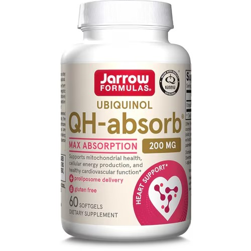 jarrow ubiquinol 200, QH-Absorbtion, 200 MG, 60 Softgels, by Jarrow Formulas