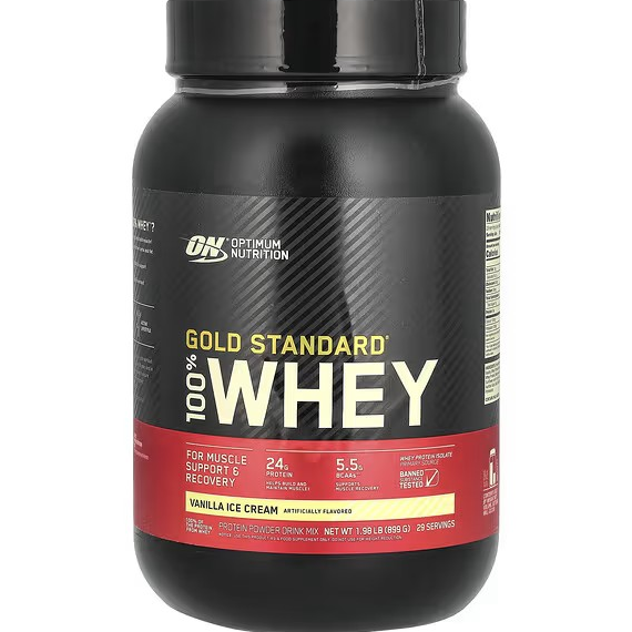Optimum Nutrition, Gold Standard® 100% Whey, Vanilla Ice Cream, 1.98 lb