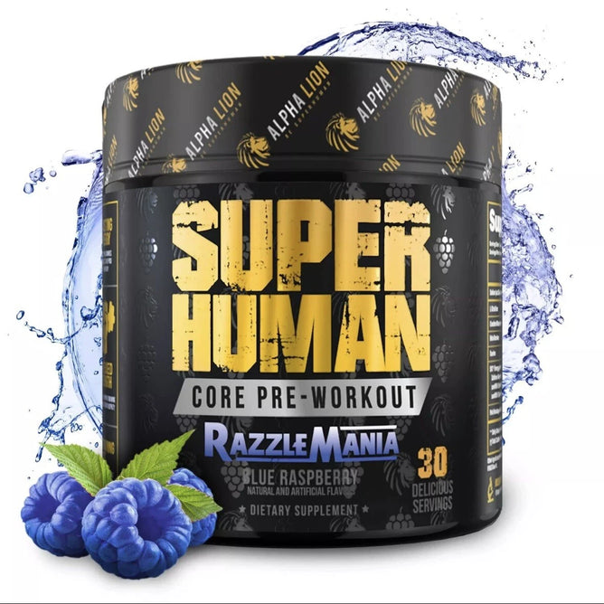 ALPHA LION Core Pre Workout w/Creatine, blue raspberry, for Performance, Beta Alanine for Muscle, 30 servings