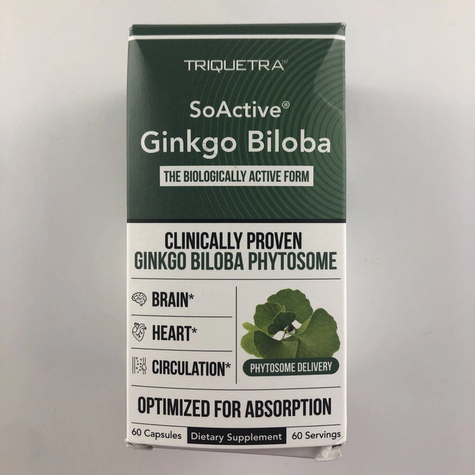 Ginkgo Biloba Phytosome, Helps Brain Heart Circulation Mood Memory 60 servings