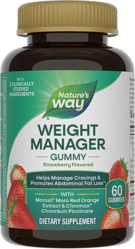Nature's Way Weight Manager Gummy, Helps Manage Cravings Abdominal Fat Loss 60ct