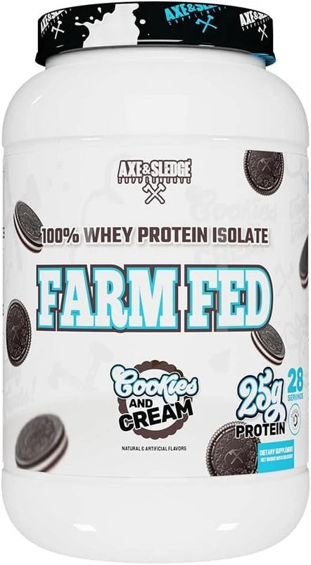 Axe & Sledge Farm Fed V2 100% Whey Protein Isolate Cookies & Cream 2 lbs