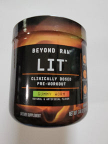Beyond Raw Lit Clinically Dosed Pre-Workout Gummy Worm 211g 15 serv. 05/2024^