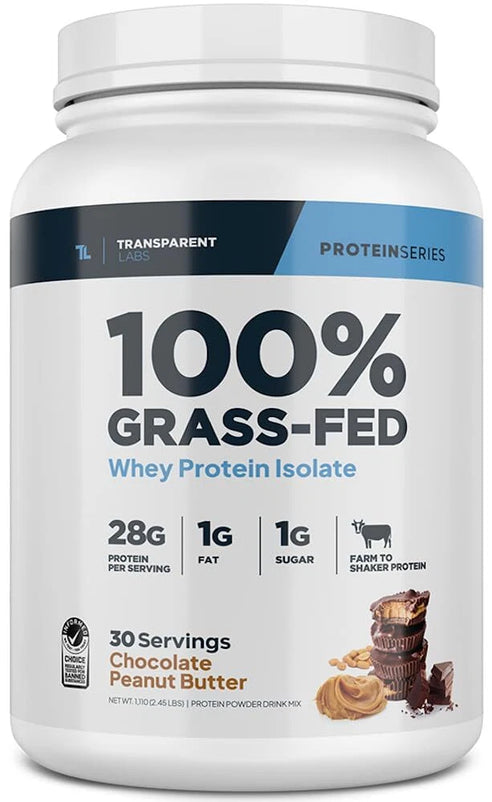 Transparent Labs Grass-Fed Whey Protein Isolate 28g Protein 30 Svgs Chocolate PB