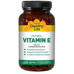 Country Life Vitamin E, 400IU 60 Sftgls by Country Life