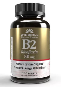 Windmill B2 Riboflavin 50mg Dietary Supplement, 100 Tablets