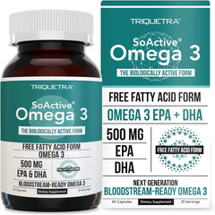 Soactive® Omega 3 EPA & DHA | Free Fatty Acid Form Omega 3 | near Perfect Abs