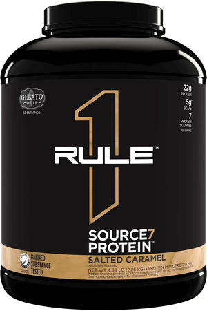 Rule 1 Source7 Multi-Source Protein Blend Salted Caramel Gelato - 4.99 Lb 58 Servings