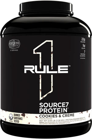 Rule 1 Source7 Multi-Source Protein Blend Cookies & Cream Gelato - 5 Lb 57 Servings
