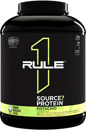 Rule 1 Source7 Multi-Source Protein Blend Pistachio Gelato - 4.99 Lb 58 Servings