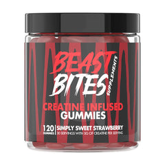 Beast Bites Creatine Infused Gummies Simply Sweet Strawberry - 30 Servings