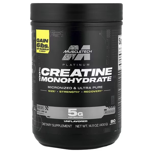 muscletech creatine, Essential Series, Platinum 100% Creatine, Unflavored, 14.11 oz (400 g)